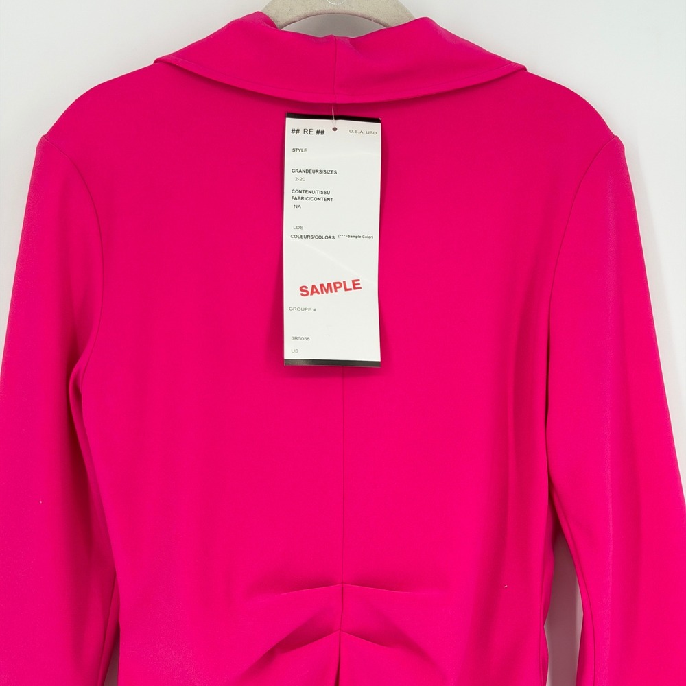 Joseph Ribkoff Hot Pink Ruched Zip-Front Blazer - Picture 6 of 14